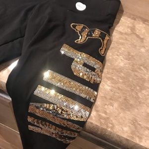 NWT 18 VS Pink Bling Yoga Legging sm